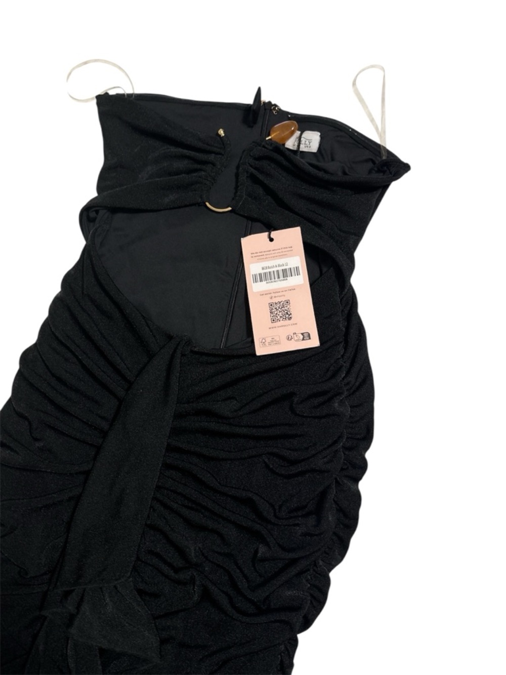 RARE Oh Polly Susanna Hardware Detail Cut-Out Midaxi Dress in Black Sz 8 NWT - Picture 10 of 13